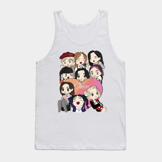 CHIBI TWICE showing his love for ONCE Tank Top by MBSdesing 